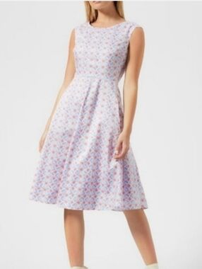 Joules Amelie Fit & Flare Sleeveless Cotton Sundress With Pockets Women's 14